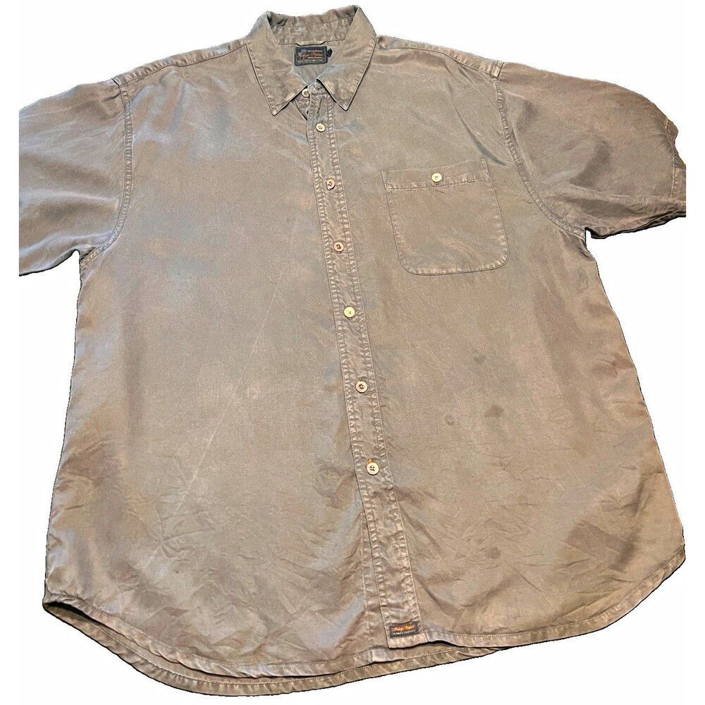Tommy Bahama Indigo Palms Men's XL Short Sleeve Button Up Blue Camp Shirt
